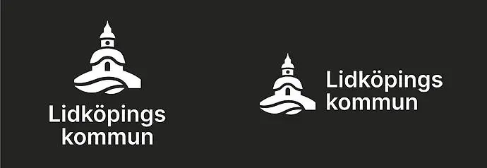 Lidköpings kommuns logotyp i negativ.