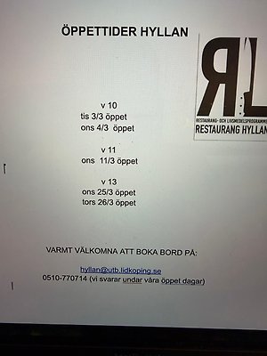 Öppettider Hyllan