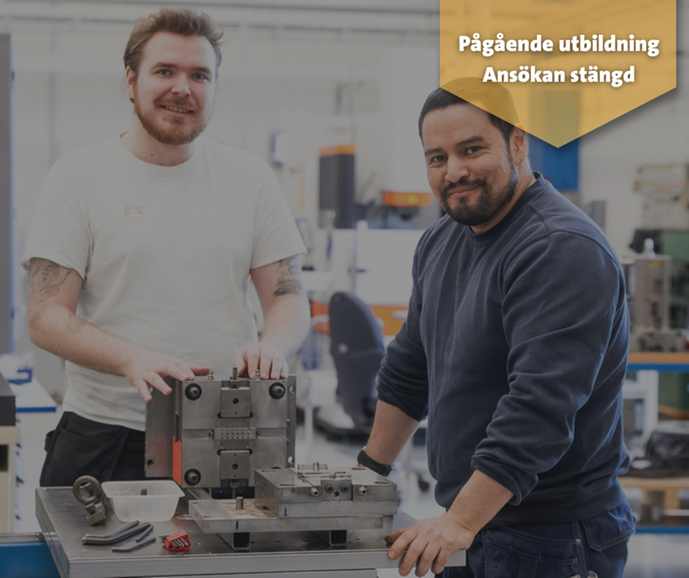 Två män i industrimiljö.Ansökan stängd